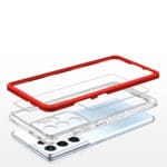 Clear 3in1 Silicone Frame Red Kryt Samsung Galaxy S23 Ultra