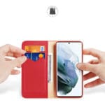 Dux Ducis Hivo Leather Flip Genuine Leather Wallet Cards And Documents Red Kryt Samsung Galaxy S22 Ultra