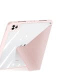 Dux Ducis Magi Case for iPad Pro 12.9 2021/2020/2018 Smart Cover with Stand and Storage for Apple Pencil Pink