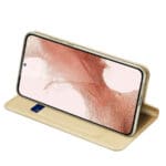 Dux Ducis Skin Pro Flip Card Wallet Stand Gold Kryt Samsung Galaxy S23