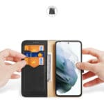 Dux Duxis Hivo Genuine Leather Bookcase FE Black Kryt Samsung Galaxy S21 Fe