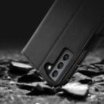 Dux Duxis Hivo Genuine Leather Bookcase FE Black Kryt Samsung Galaxy S21 Fe