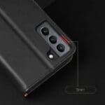 Dux Duxis Hivo Genuine Leather Bookcase FE Black Kryt Samsung Galaxy S21 Fe