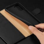 Dux Duxis Hivo Genuine Leather Bookcase FE Black Kryt Samsung Galaxy S21 Fe
