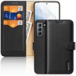 Dux Duxis Hivo Genuine Leather Bookcase FE Black Kryt Samsung Galaxy S21 Fe