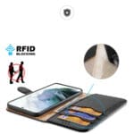 Dux Duxis Hivo Genuine Leather Bookcase FE Black Kryt Samsung Galaxy S21 Fe
