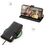 Dux Duxis Hivo Genuine Leather Bookcase FE Black Kryt Samsung Galaxy S21 Fe