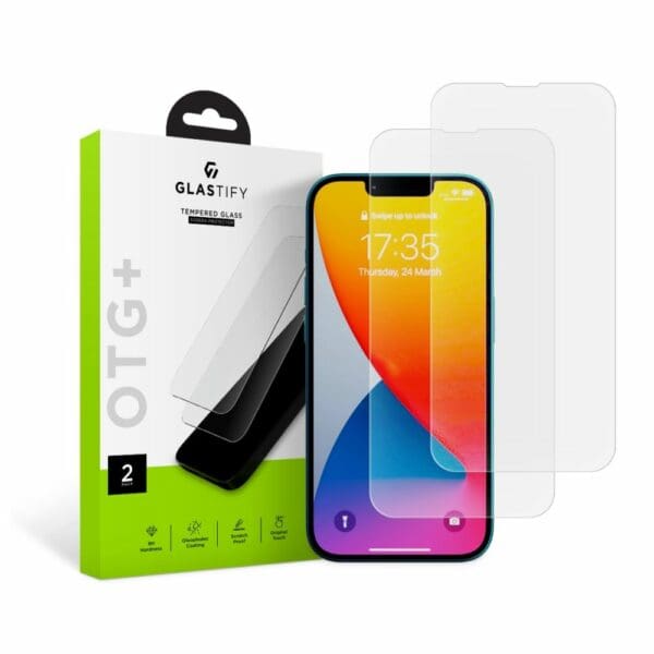 Glastify Otg+ 2-pack iPhone 13 Pro Max / 14 Plus Clear