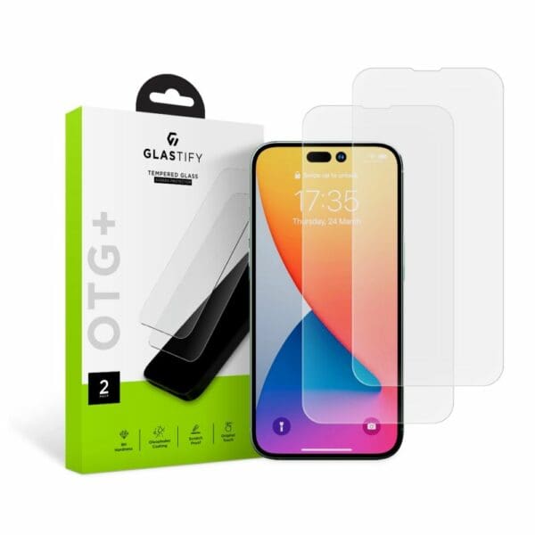 Glastify Otg+ 2-pack iPhone 14 Pro Clear
