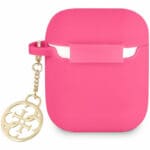 Guess 4G Charm AirPods Silicone Kryt Fuchsia