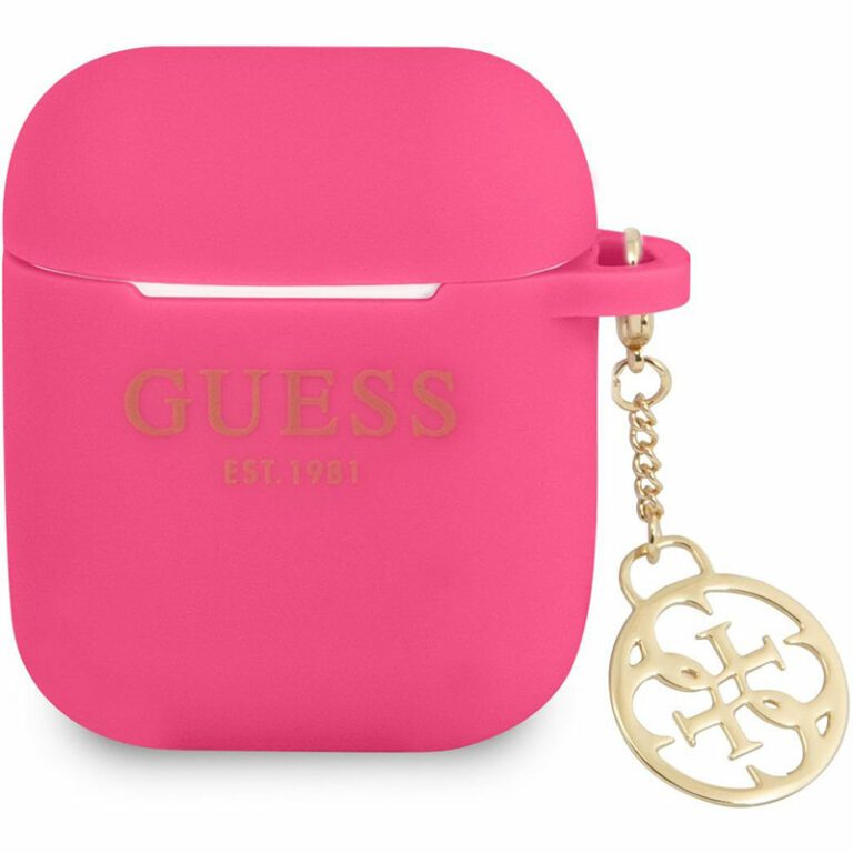 Guess 4G Charm AirPods Silicone Kryt Fuchsia