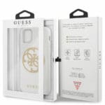 Guess 4G Glitter Circle White Gold Kryt iPhone 11 Pro Max