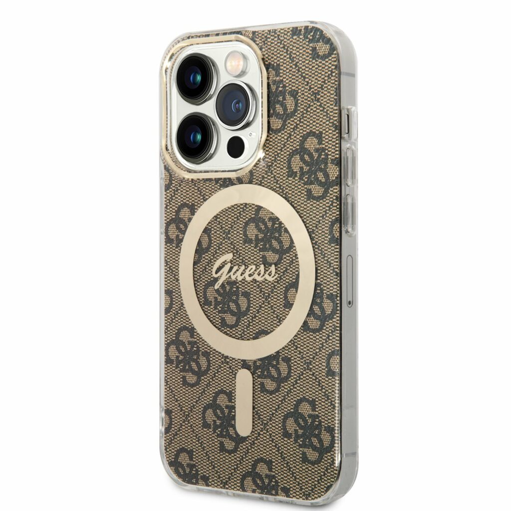 Guess 4G IML MagSafe Brown Kryt iPhone 14 Pro