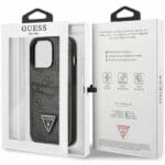 Guess 4G Saffiano Double Card Black Kryt iPhone 13 Pro