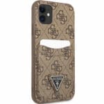 Guess 4G Saffiano Double Card Brown Kryt iPhone 11