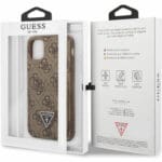 Guess 4G Saffiano Double Card Brown Kryt iPhone 11