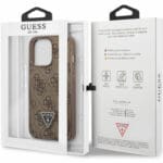 Guess 4G Saffiano Double Card Brown Kryt iPhone 13 Pro