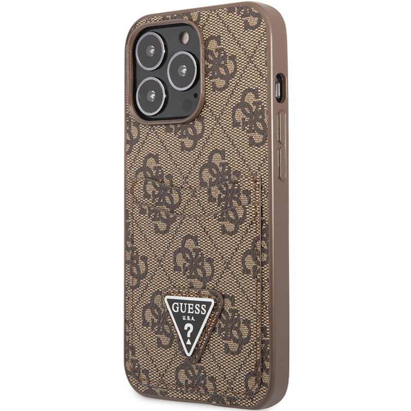 Guess 4G Saffiano Double Card Brown Kryt iPhone 13 Pro