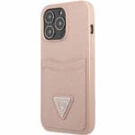 Guess 4G Saffiano Double Card Pink Kryt iPhone 13 Pro