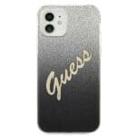 Guess Glitter Gradient Script Black Kryt iPhone 12 Mini