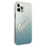 Guess Glitter Gradient Script Blue Kryt iPhone 12 Pro Max