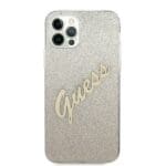 Guess Glitter Gradient Script Gold Kryt iPhone 12 Pro Max