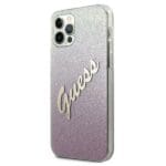 Guess Glitter Gradient Script Pink Kryt iPhone 12/12 Pro