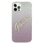 Guess Glitter Gradient Script Pink Kryt iPhone 12/12 Pro