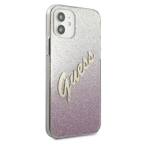 Guess Glitter Gradient Script Pink Kryt iPhone 12 Mini