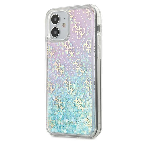 Guess Gradient Liquid Glitter 4G Pink Kryt iPhone 12 Mini