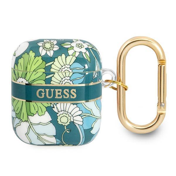 Guess GUA2HHFLN Green Flower Strap Collection Kryt AirPods 1/2