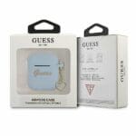 Guess GUA2LSCHSB Blue Silicone Charm Collection Kryt AirPods 1/2