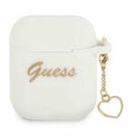 Guess GUA2LSCHSH White Silicone Charm Collection Kryt AirPods 1/2