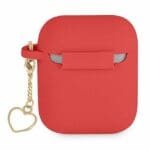 Guess GUA2LSCHSR Red Silicone Charm Heart Collection Kryt AirPods 1/2