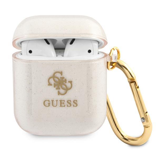 Guess GUA2UCG4GD Gold Glitter Collection Kryt AirPods 1/2