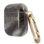 Guess GUA2UNMK Black Marble Collection Kryt AirPods 1/2
