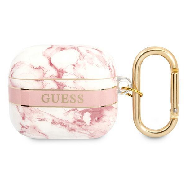 Guess GUA3HCHMAP Pink Marble Strap Collection Kryt AirPods 3