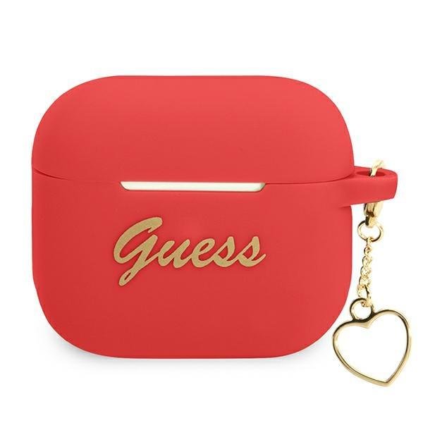 Guess GUA3LSCHSR Red Silicone Charm Heart Collection Kryt AirPods 3