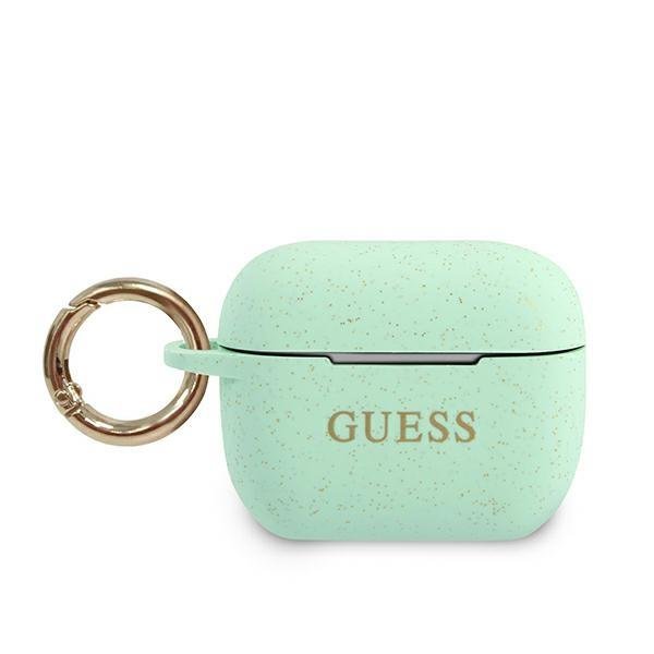 Guess GUACAPSILGLGN Green Silicone Glitter Kryt AirPods Pro