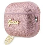 Guess GUAP2GLGSHP Pink Glitter Flake 4G Charm Kryt AirPods Pro 2