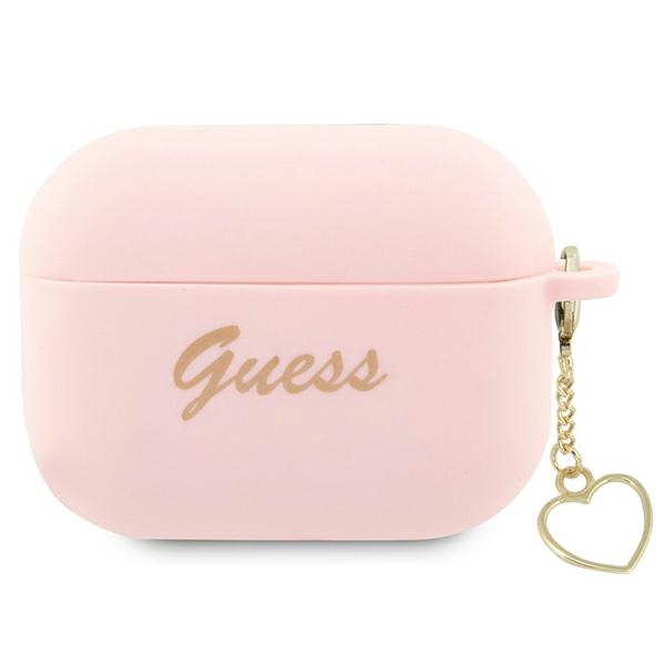 Guess GUAP2LSCHSP Pink Silicone Charm Heart Collection Kryt AirPods Pro 2