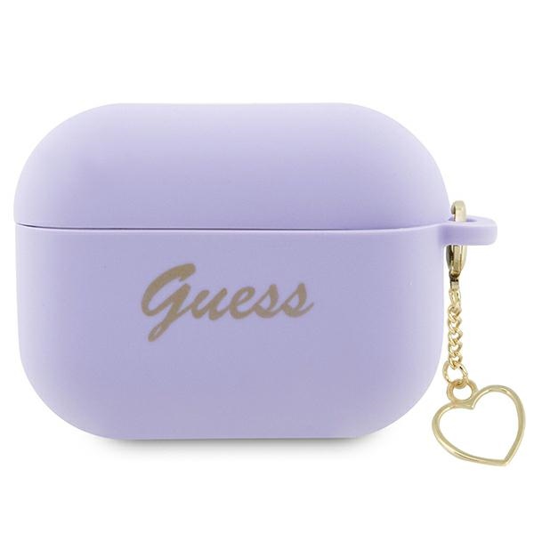 Guess GUAP2LSCHSU Purple Silicone Charm Heart Collection Kryt AirPods Pro 2