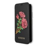 Guess GUFLBKPXEROBK Black Book Flower Desire Kryt iPhone XS/X