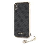 Guess GUHCI65GF4GGR Grey 4G Charms Collection Kryt iPhone XS Max