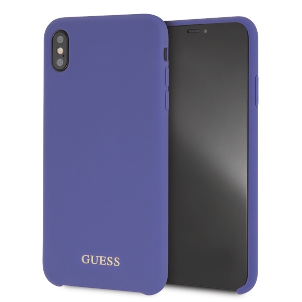 Guess GUHCI65LSGLUV Purple Silicone Kryt iPhone XS Max
