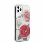 Guess GUHCN58ROSTRT Transparent Flower Desire Pink & White Rose Kryt iPhone 11 Pro