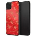 Guess GUHCN654GGPRE Red 4G Double Layer Glitter Kryt iPhone 11 Pro Max