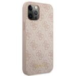 Guess GUHCP12LG4GFPI Pink 4G Metal Gold Logo Kryt iPhone 12 Pro Max