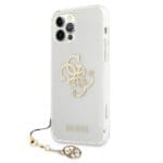 Guess GUHCP12LKS4GGO Transparent 4G Gold Charms Collection Kryt iPhone 12 Pro Max