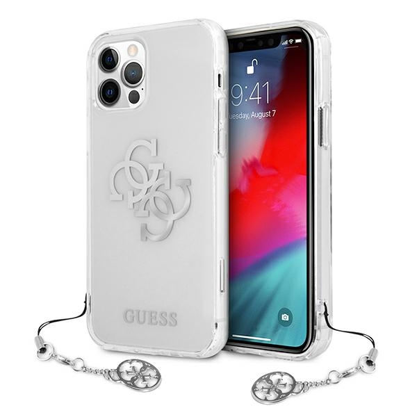 Guess GUHCP12LKS4GSI Transparent 4G Silver Charms Collection Kryt iPhone 12 Pro Max